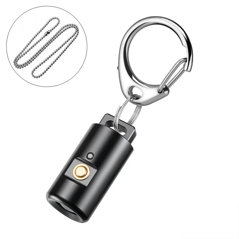 Hochwertige, wasserdichte Mini LED Taschenlampe aus Aluminium, ideal als Schlüsselbundlicht oder Notfalllampe.