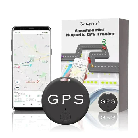 Kompakter magnetischer GPS-Tracker zum Diebstahlschutz für Auto, Fahrrad & Wertgegenstände, einfache Befestigung.