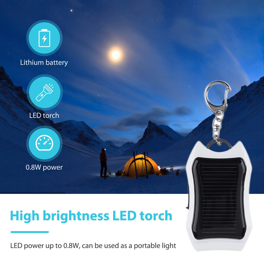 Mini Solar Powerbank für Mobiltelefone mit USB-Port. Universelles, portables Ladegerät für unterwegs.