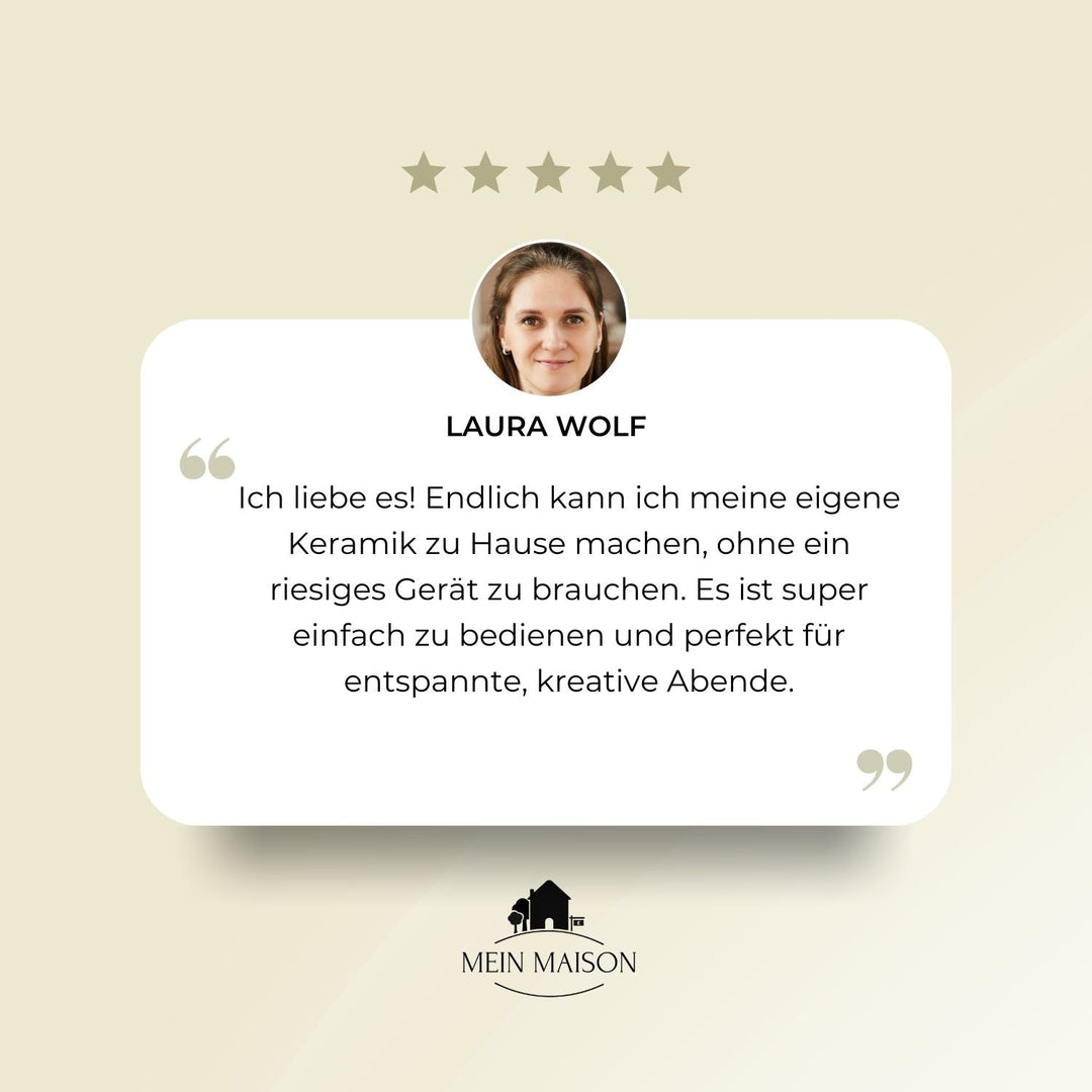 Detailansicht der Mini-Töpferscheibe mit stufenloser Geschwindigkeitsregelung für präzises Töpfern und Modellieren.