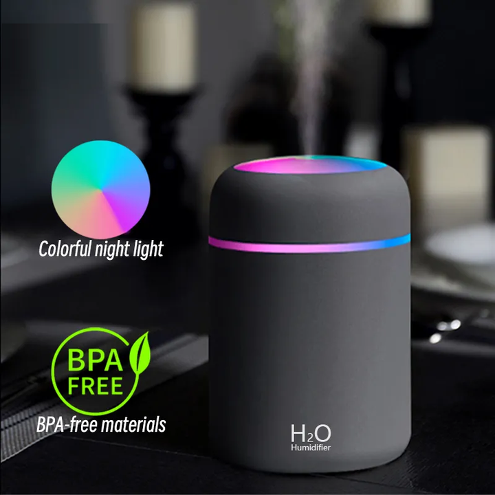 Mini USB Luftbefeuchter, tragbar für Zuhause & Büro. Verbessert das Raumklima und schafft Wohlfühlatmosphäre.