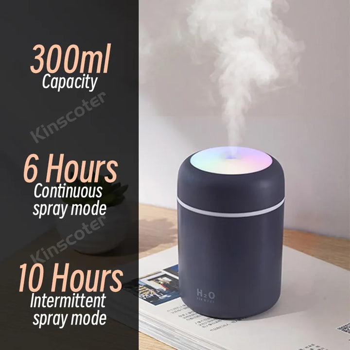 Eleganter Mini USB Luftbefeuchter fürs Büro. Verbessert die Luftqualität am Arbeitsplatz. Stilvolles Gadget.