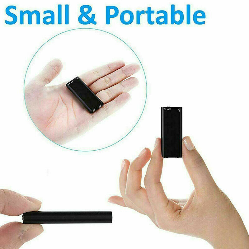 Ansicht des kompakten Vokaro Mini-Sprachrekorders, der USB-Stick und 8GB Speicher kombiniert.