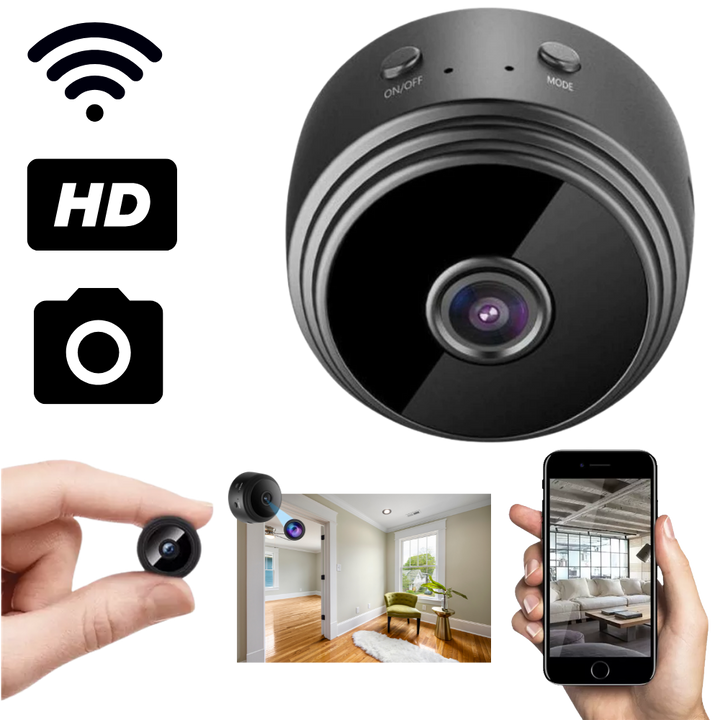 Mini WLAN Überwachungskamera für diskrete Heimüberwachung, klein und drahtlos.