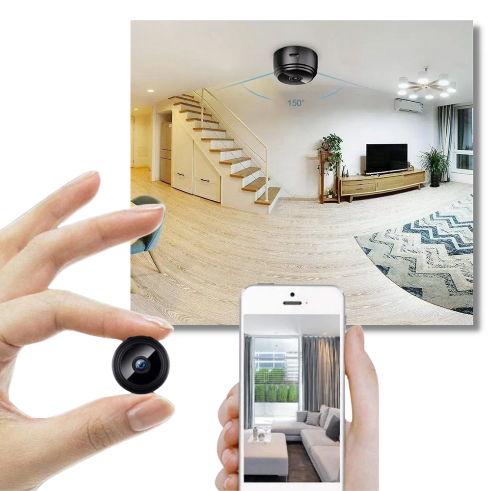Handliche Mini WLAN Kamera zur mobilen Überwachung, ideal für unterwegs.