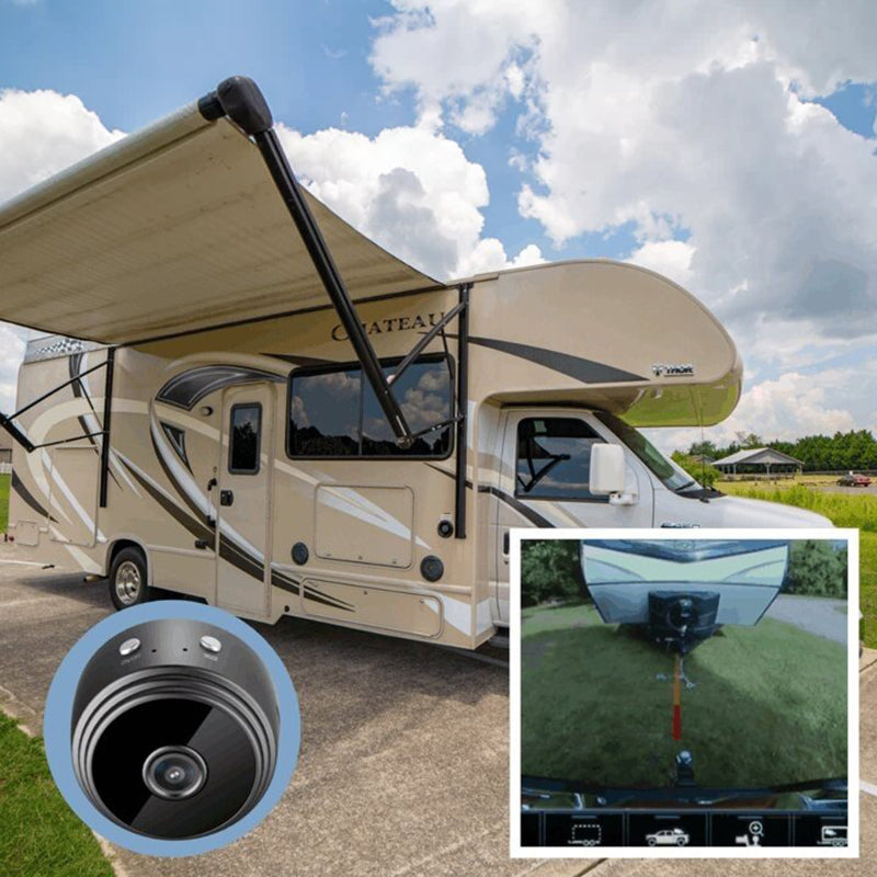 Tragbare Mini WLAN Kamera 1080p mit Magnet für sichere Überwachung im Haus, Wohnmobil oder beim Camping.