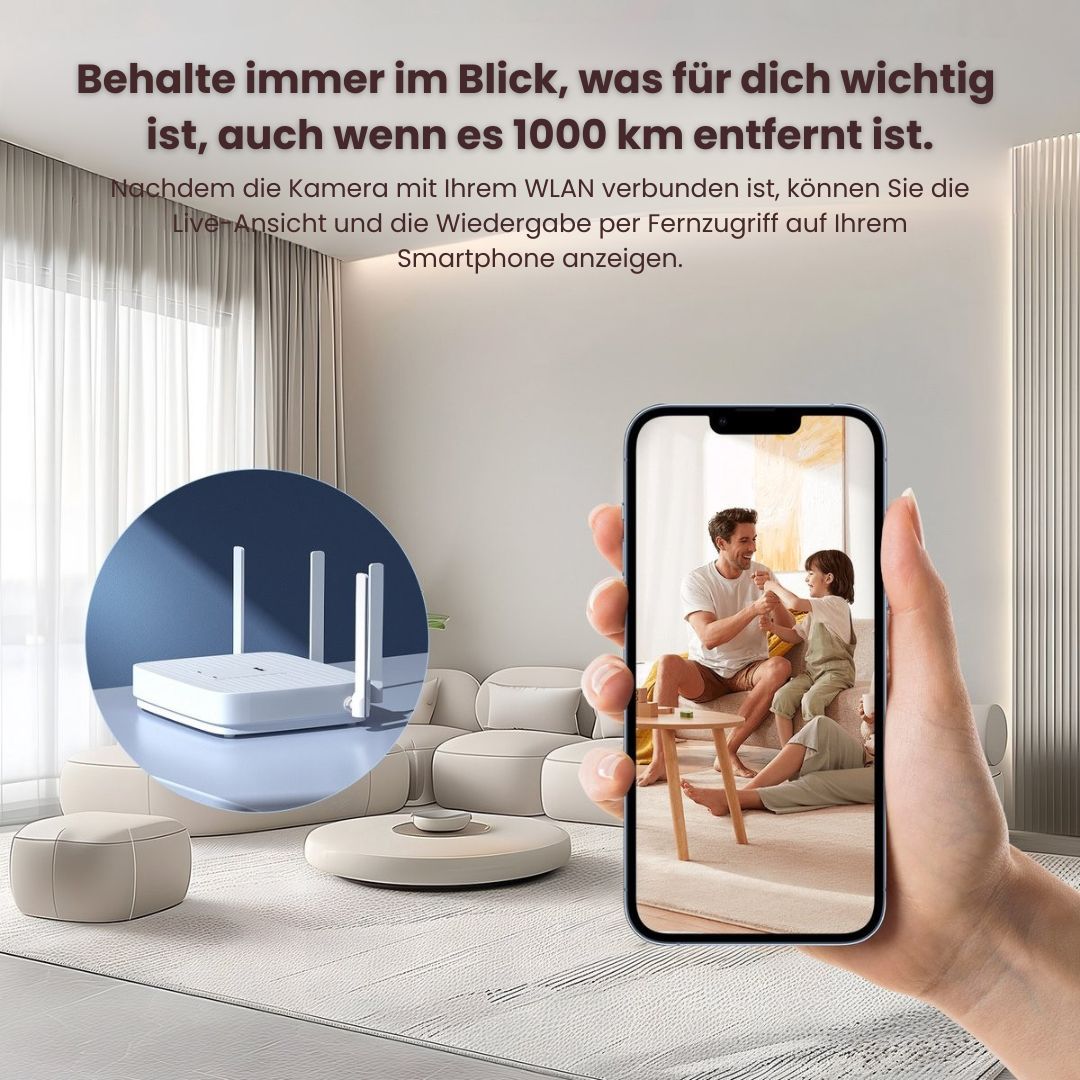 Kabellose Mini-Überwachungskamera, magnetisch montierbar, mit WLAN für flexible Hausüberwachung.
