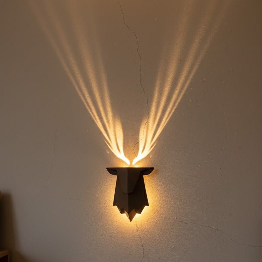 Minimalistische dimmbare LED-Wandleuchte in Hirschform mit Fernbedienung, ideal für Wohn- & Schlafzimmer.