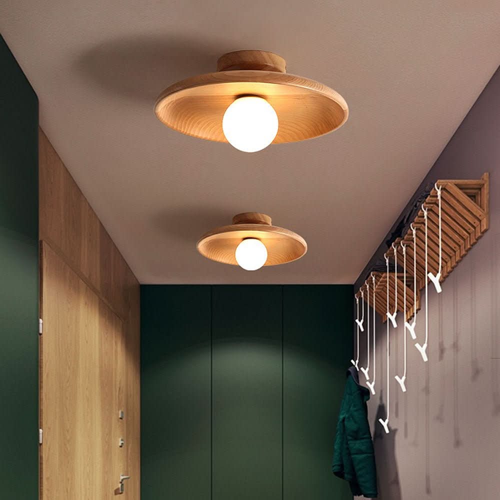 Vielseitige Holz-Deckenleuchte: Skandinavisches Design für Wohnzimmer, Schlafzimmer & Flur. Minimalistische Eleganz.