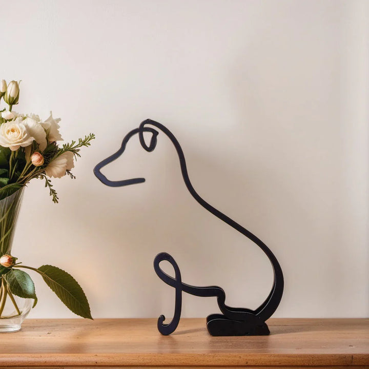 Abstrakte Katzenfigur, minimalistisches Dekor, perfekte Geschenkidee für Tierfreunde.