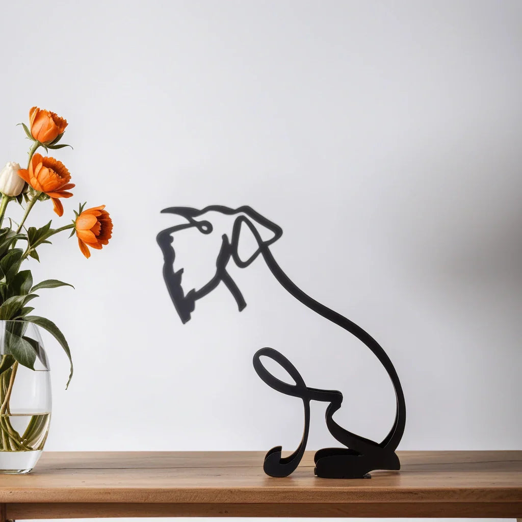 Zeitlose Haustierfigur, schwarze Tierfigur, moderne Dekoration für jede Wohnkultur.