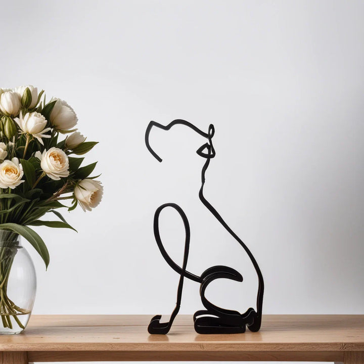 Stilvolle Hundefigur, minimalistisches Dekor, perfekte Geschenkidee für Hundefreunde.