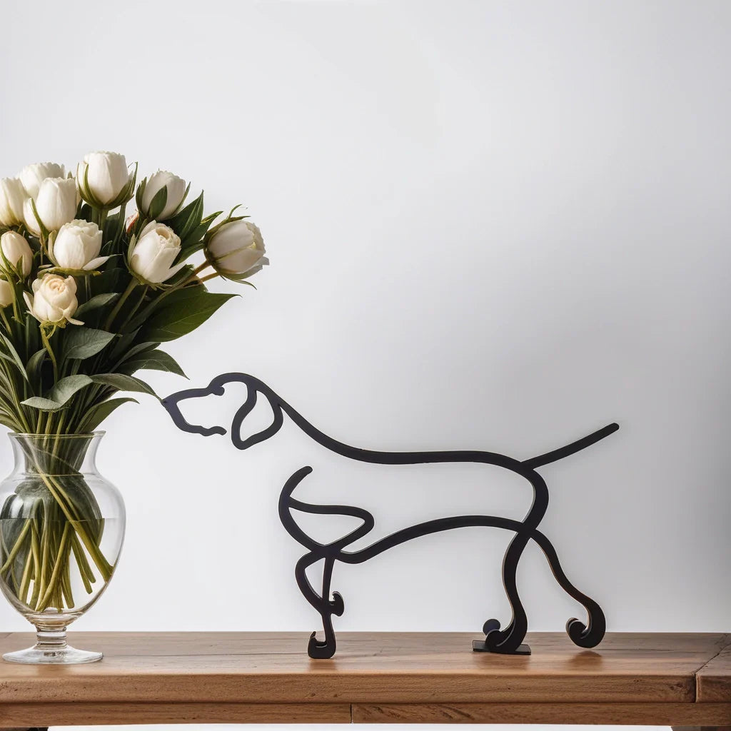 Moderne Katzenfigur, elegantes Design, Wohnaccessoire, Ausdruck von Tierliebe und Stil.