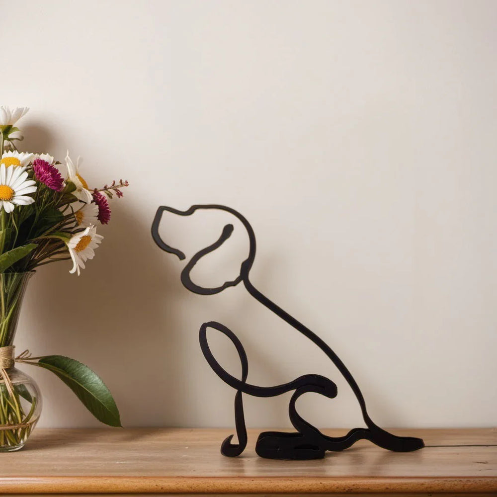 Elegante Katze Figur, schwarze Tierfigur als modernes Wohnaccessoire und Geschenkidee.