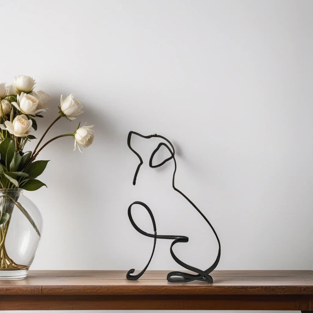 Dekorative Haustierskulptur, minimalistisches Design, stilvolles Geschenk für Tierliebhaber.