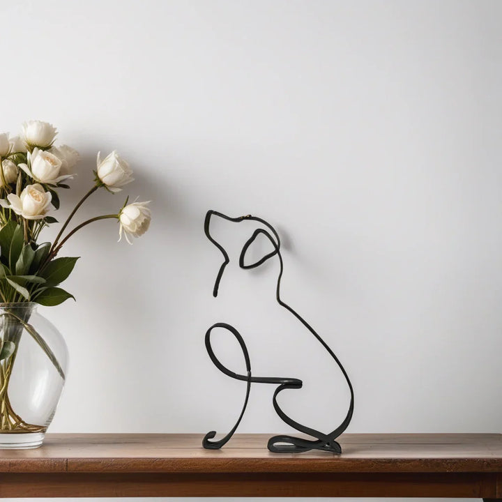 Dekorative Haustierskulptur, minimalistisches Design, stilvolles Geschenk für Tierliebhaber.