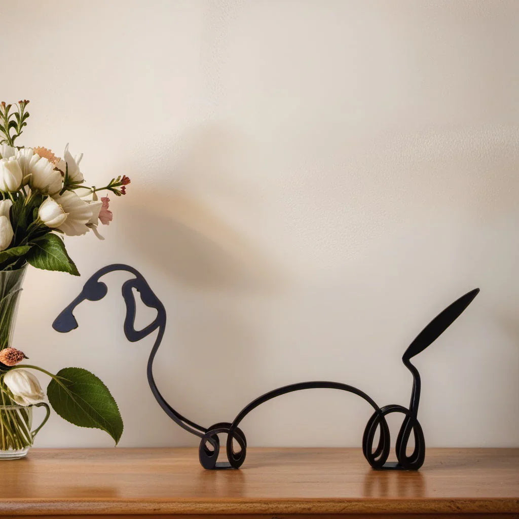 Abstrakte Katze Skulptur, moderne Dekoration, einzigartiges Wohnaccessoire für Tierliebhaber.