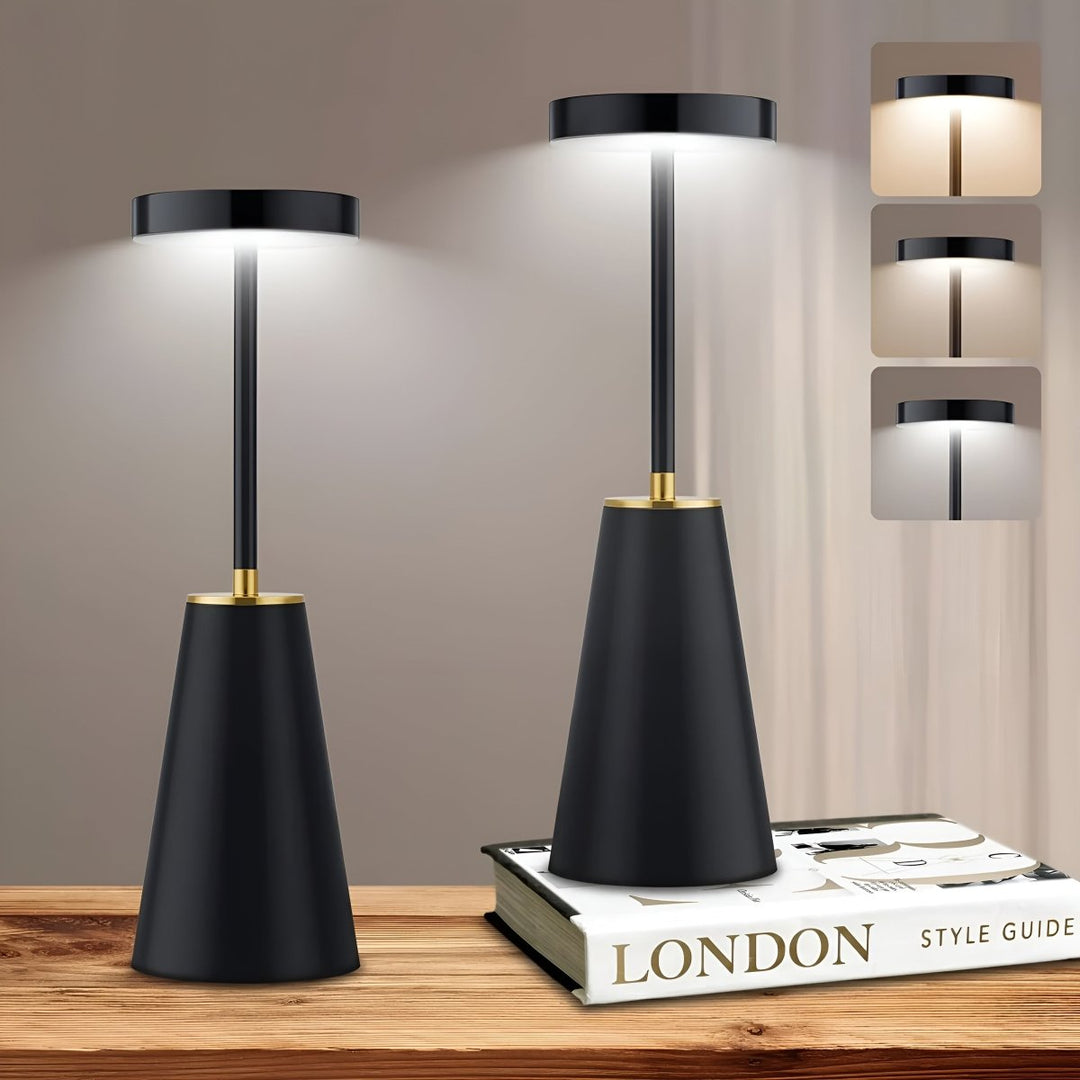 NIGHTBEAM Designlampe: kabellos, dimmbar, mit warmem & kühlem LED-Licht für stimmungsvolle Atmosphäre.