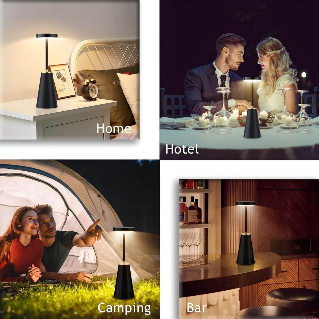 Dimmbare, kabellose NIGHTBEAM Tischlampe mit variabler Farbtemperatur, perfekt für Nachttisch & Schreibtisch.