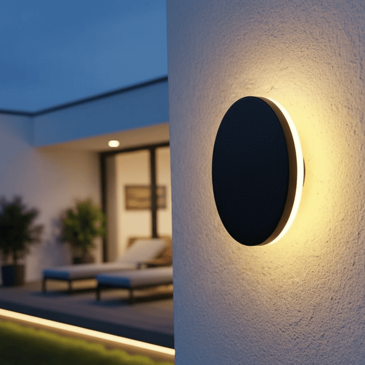 Minimalistische LED Außenwandleuchte, modern, anthrazit, ideal für stilvolle Fassadenbeleuchtung.