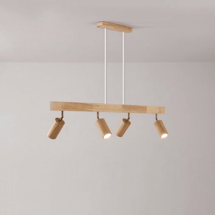 Moderne LED-Deckenlampe aus Holz, skandinavischer Stil, Lichtfarbe & Helligkeit regulierbar.