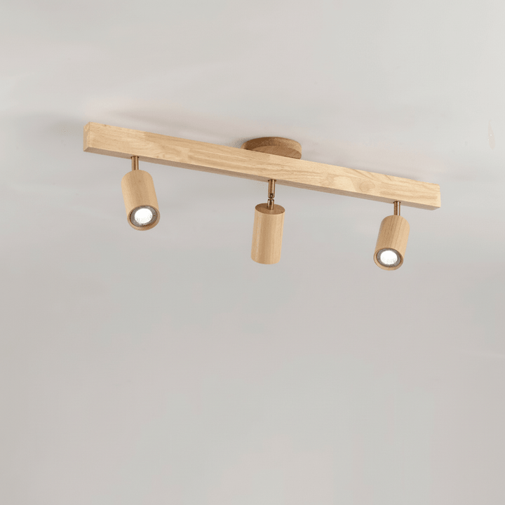 Design-Deckenleuchte aus Massivholz, LED-Technologie, individuell einstellbares Licht.