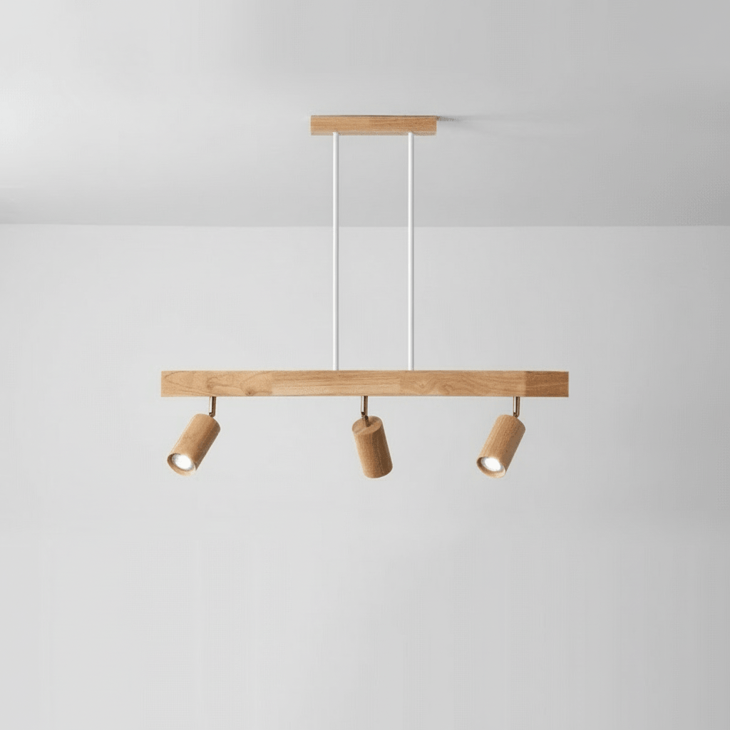Skandinavische Massivholz-LED-Deckenlampe, warm- & kühlweiß, moderne Beleuchtung.