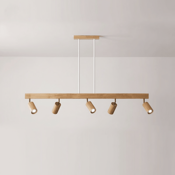 Rechteckige LED-Deckenleuchte aus Massivholz, einstellbare Lichtintensität, modern.
