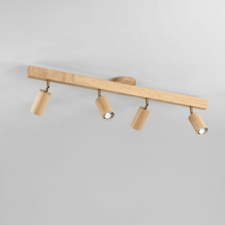 Designer Massivholz LED-Deckenlampe, schlichtes Design, für einladendes Ambiente.