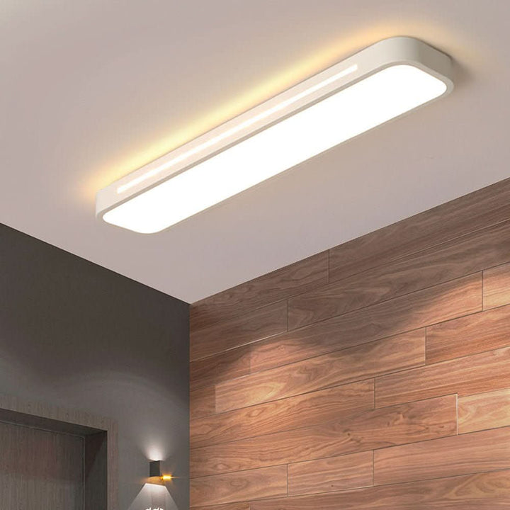 Effiziente LED Deckenleuchte, minimalistisch, energiesparend, für Esszimmer und Wohnzimmer.