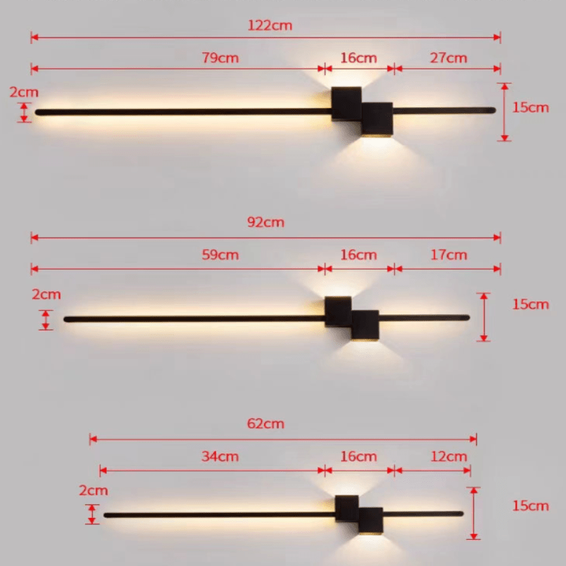 Premium LED Wandleuchte. Modernes, minimalistisches Design. Indirektes Licht schafft wohnliches Ambiente.