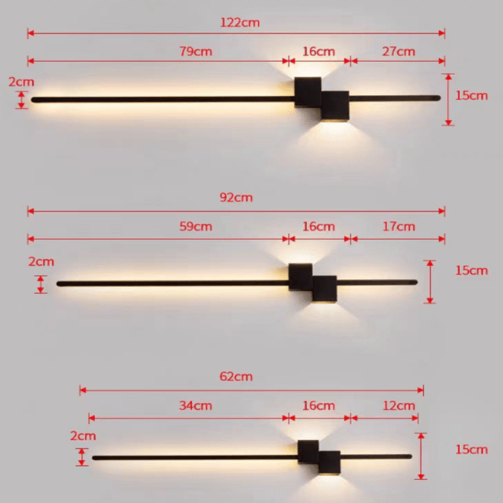 Premium LED Wandleuchte. Modernes, minimalistisches Design. Indirektes Licht schafft wohnliches Ambiente.