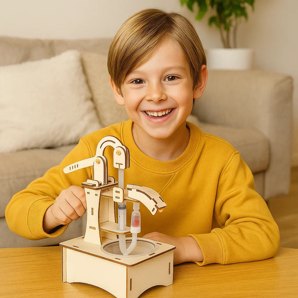 Pädagogisches MINT Baukasten Set, fördert kritisches Denken und technisches Verständnis bei Kindern.
