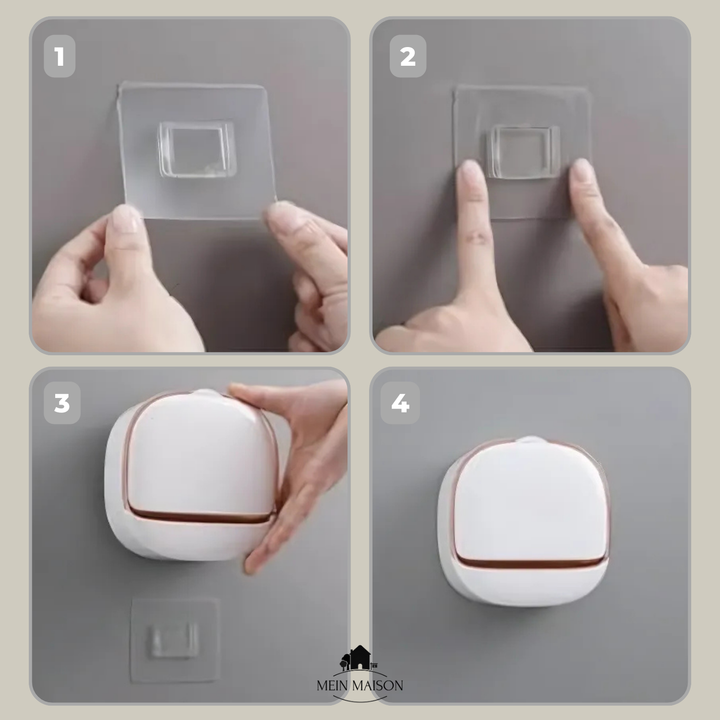 Praktische SeifenGlanz Wand-Seifenbox. Trocknet Seife schnell, hält das Bad sauber und ordentlich.