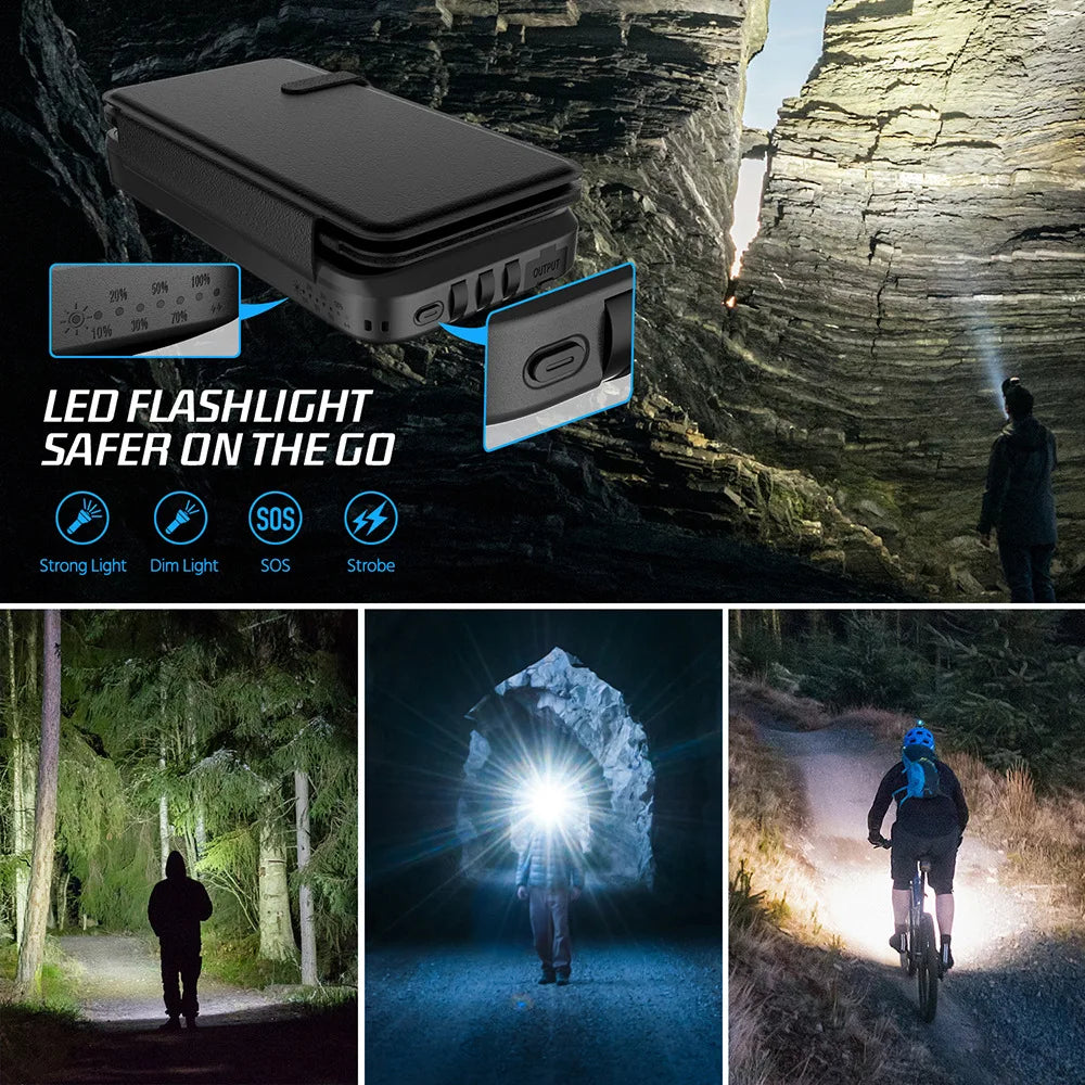 Kraftvolle 43800mAh Solar Powerbank als mobile Ladestation für Notfall & Outdoor-Abenteuer.