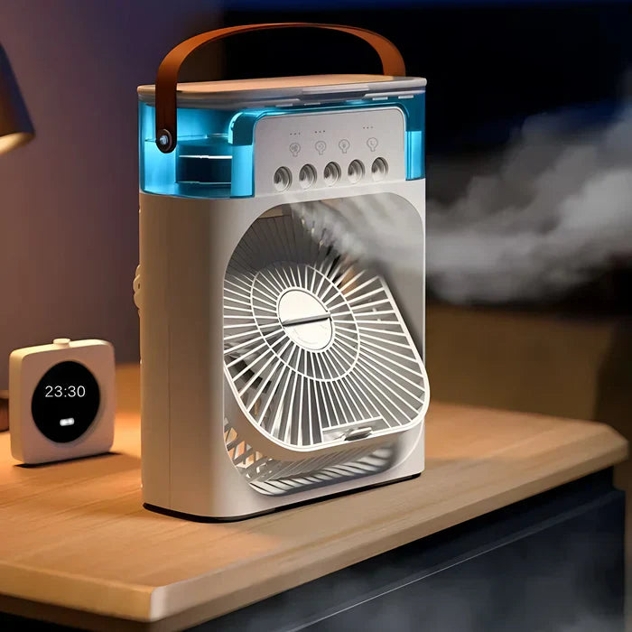 Effizienter Luftkühler für den Sommer: Frische Luft & sanfte Kühlung mit leiser Ventilatorfunktion & LED.