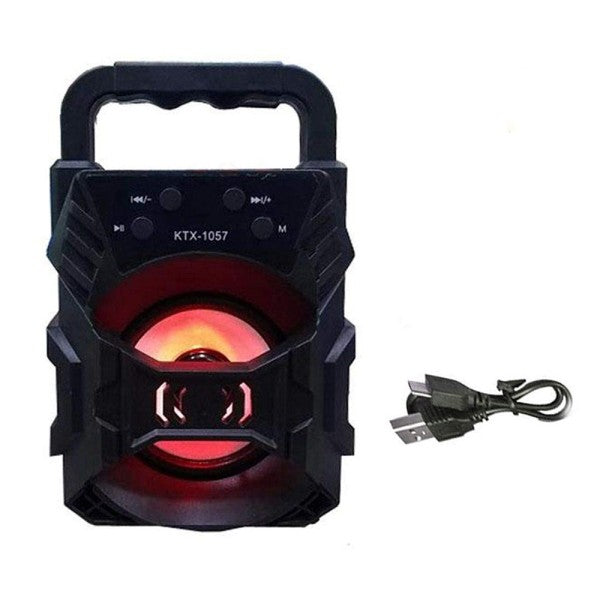 Kompakte Bluetooth-Musikbox SoundRush mit kräftigem Bass, perfekt für drahtlosen Audiogenuss.