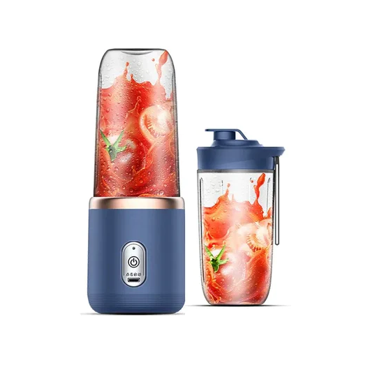 Rosa Smoothie Maker & Entsafter, kabellos, für gesunde Getränke im Büro.