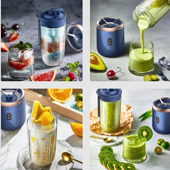 Rosa, wiederaufladbarer Personal Mixer für frische Säfte, perfekt für Fitness & Reise.