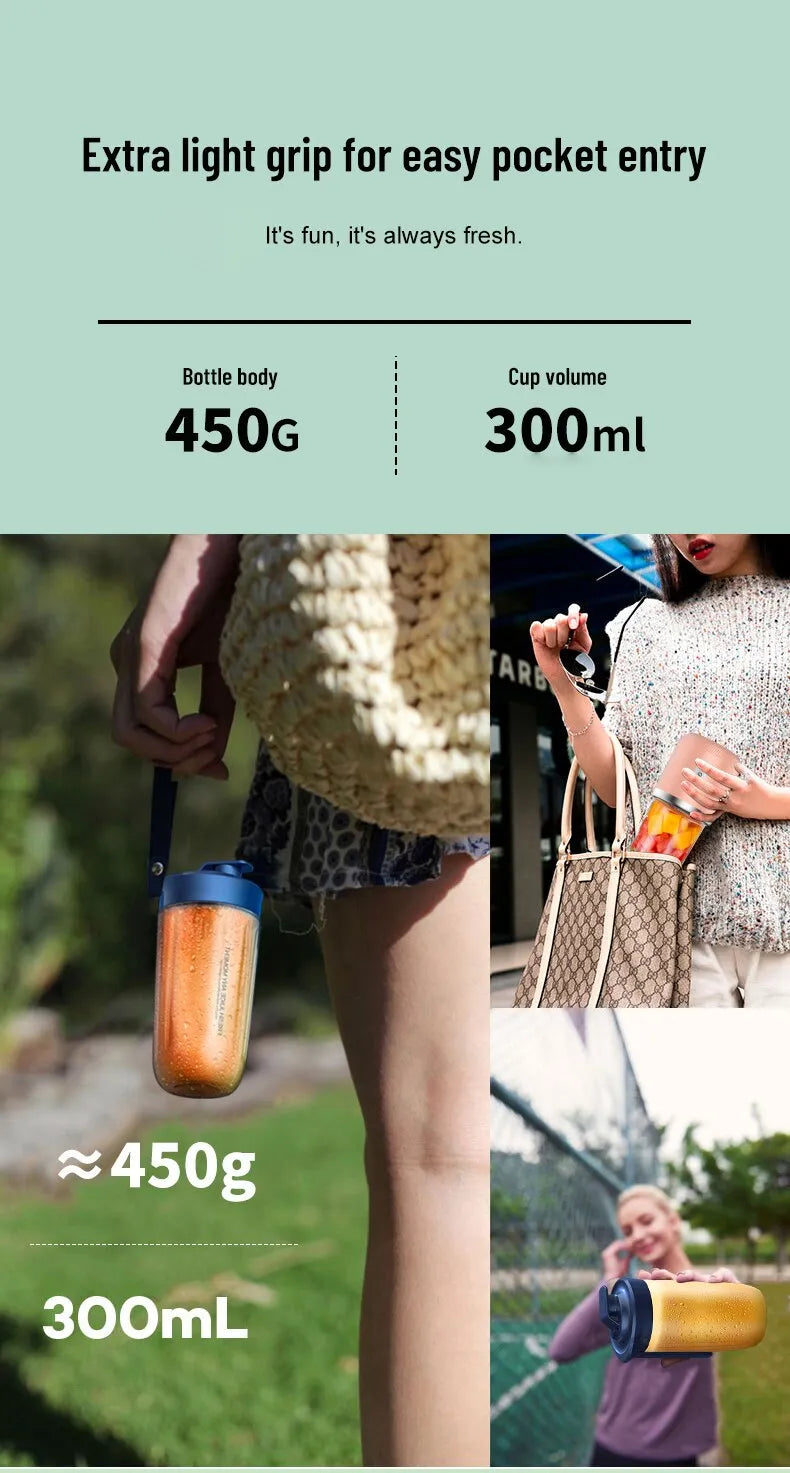 Wiederaufladbarer Personal Blender & Entsafter, blau, für frische Smoothies & Säfte.