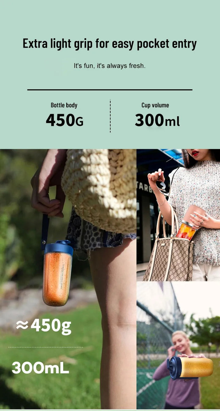 Wiederaufladbarer Personal Blender & Entsafter, blau, für frische Smoothies & Säfte.