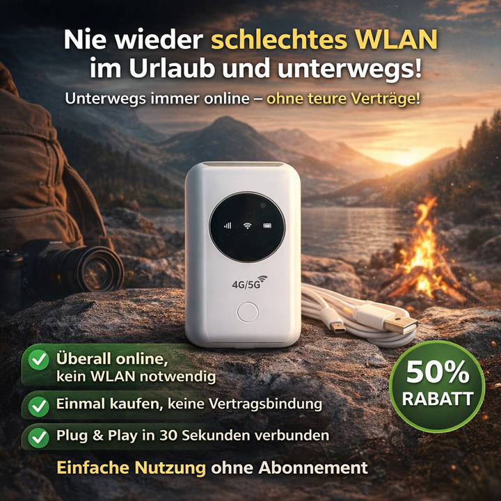 Digitaler Nomade WLAN: Mobiler Router für unbegrenztes Internet auf Reisen und flexible Verbindung.