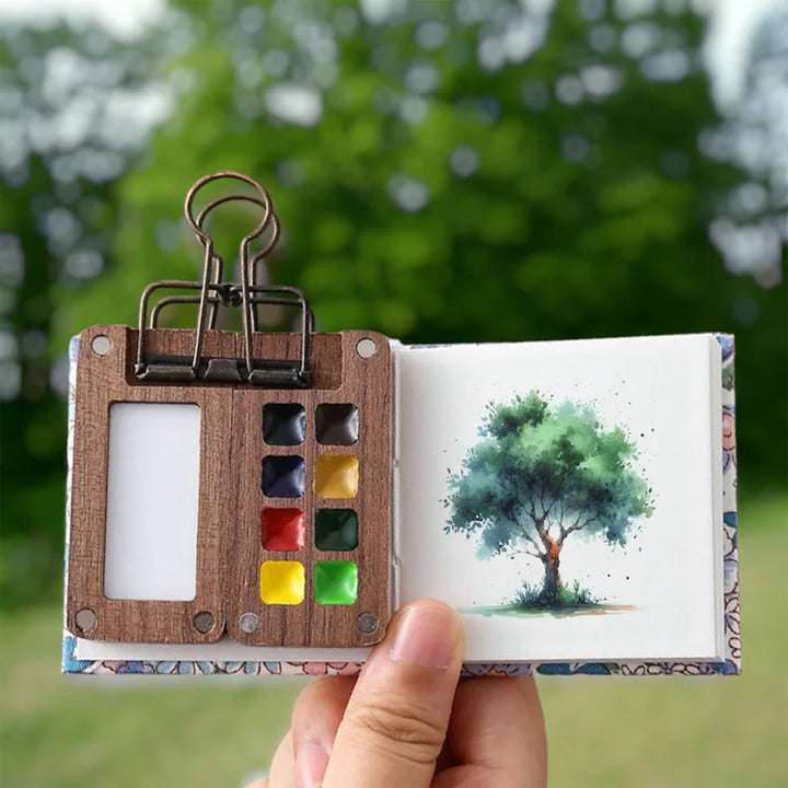Aquarell-Malset auf Reise: 24 Farben & Pinsel, ideal für Outdoor-Malerei & Skizzen.