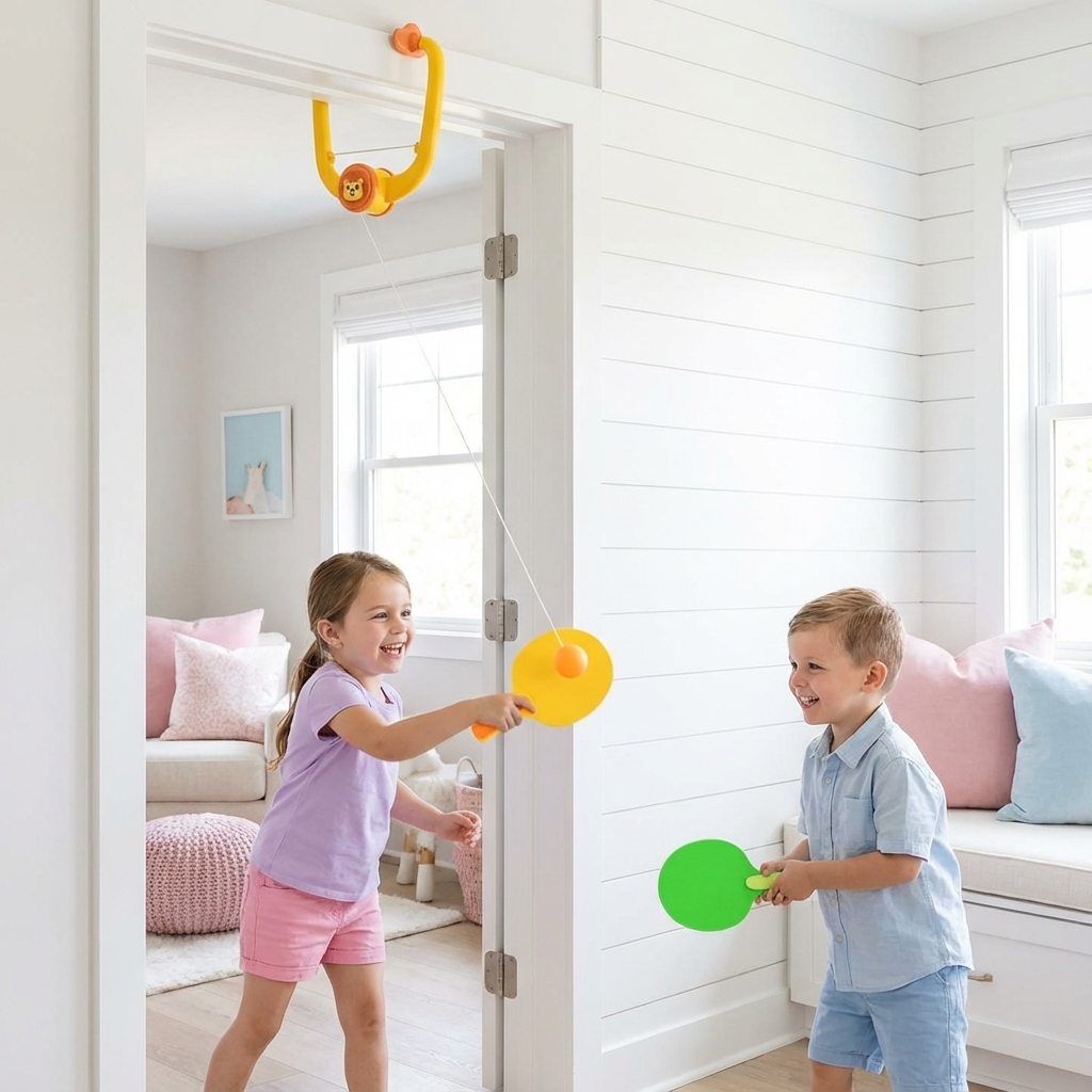 Tragbares Pingpong-Spielset für Türrahmen, perfekt für Freizeitspaß drinnen & draußen.