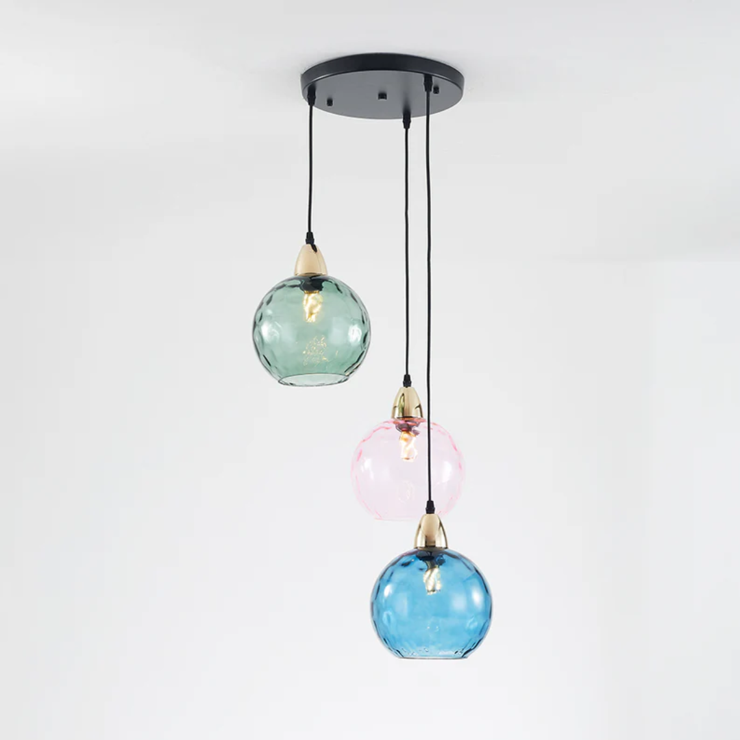 Designlampe: Moderne 3-flammige Cluster Pendelleuchte. Höhenverstellbar für Ess- & Wohnzimmer.