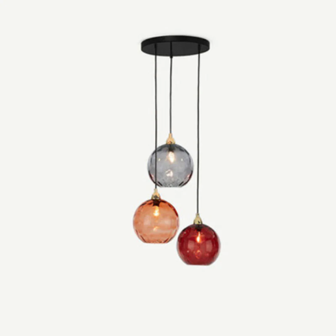 Ambientebeleuchtung: Moderne 3-flammige Cluster Pendelleuchte. Elegante LED Wohnzimmer- und Esszimmerlampe.