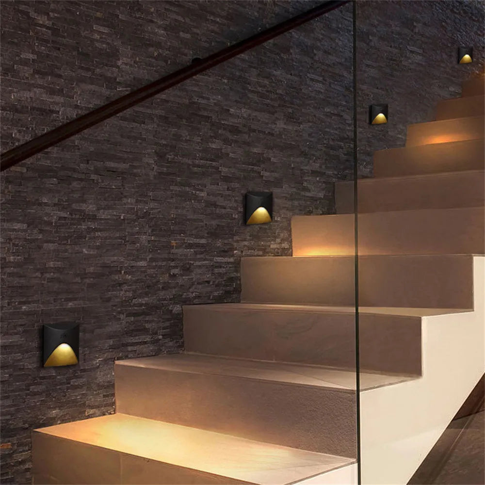 Vielseitige 3W LED Akzentbeleuchtung IP65, wasserdichte Einbau-Wandlampe für Wege & Treppen im Außenbereich.
