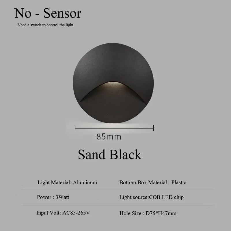 Vielseitige 3W LED-Außenleuchte IP65. Perfekt als Treppenlicht, Gartenlampe oder Balkonbeleuchtung.