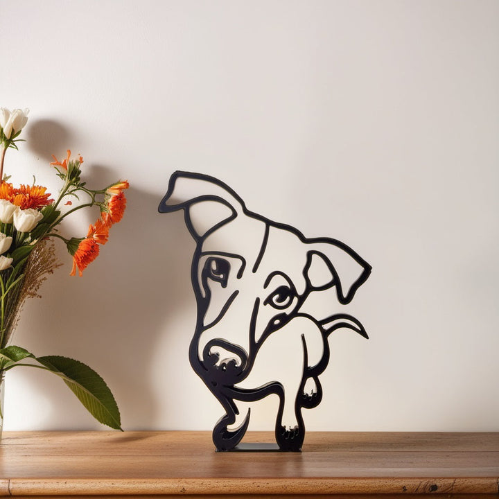 Modernes Skulptur-Design: Abstrakter Hund in Schwarz, stilvolle Dekoration.