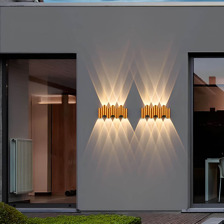 Schlanke LED Wandleuchte aus Aluminium in Dunkelgrau, moderne Außenbeleuchtung für Ihr Zuhause.
